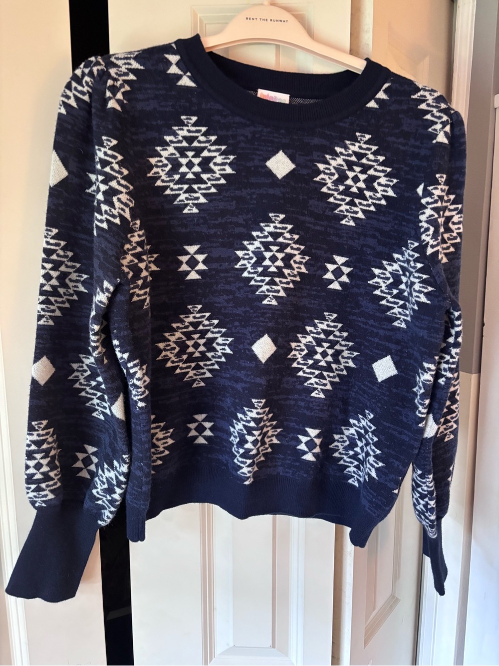 LuLaRoe Size 2Xl Piper Sweater Navy Aztec western geometric pattern